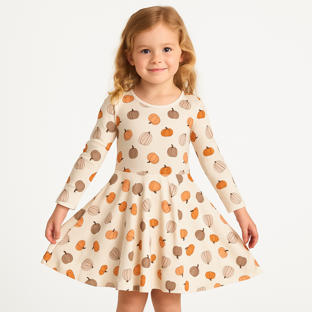 Pumpkins Beige (Twirl Dress)