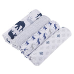 Cotton Muslin Swaddle, In the Wild, 4-Pack by Newcastle Classics (view 3 of 3)