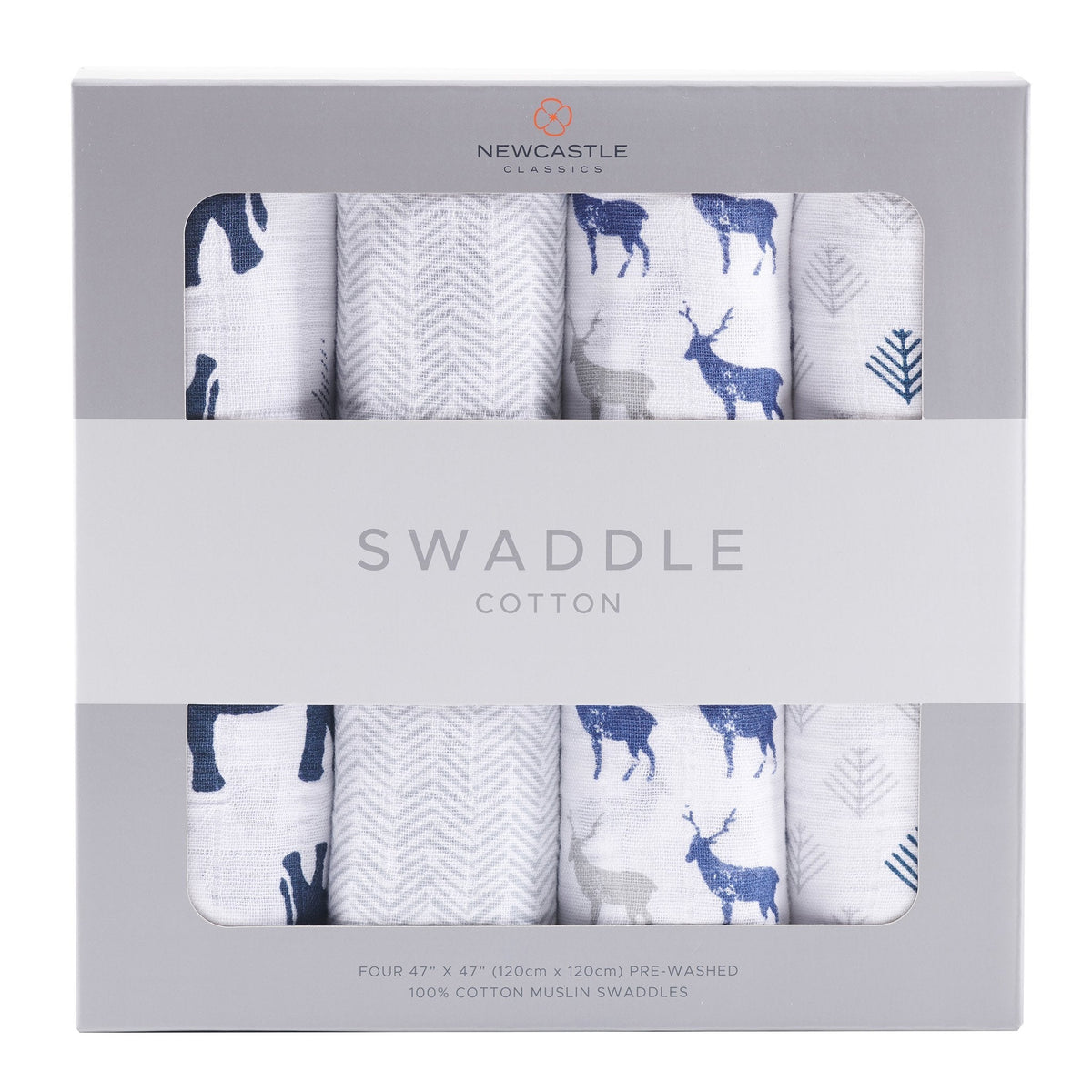 Cotton Muslin Swaddle, In the Wild, 4-Pack by Newcastle Classics (view 1 of 3)