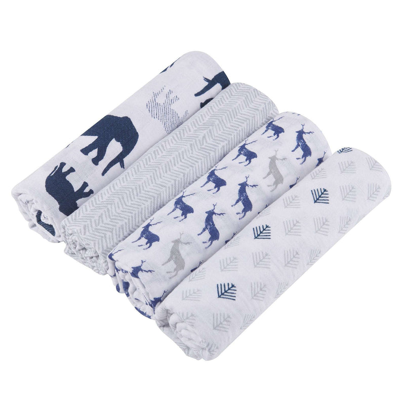 Wild Cotton Muslin Swaddle 4PK in natural, breathable fabric.