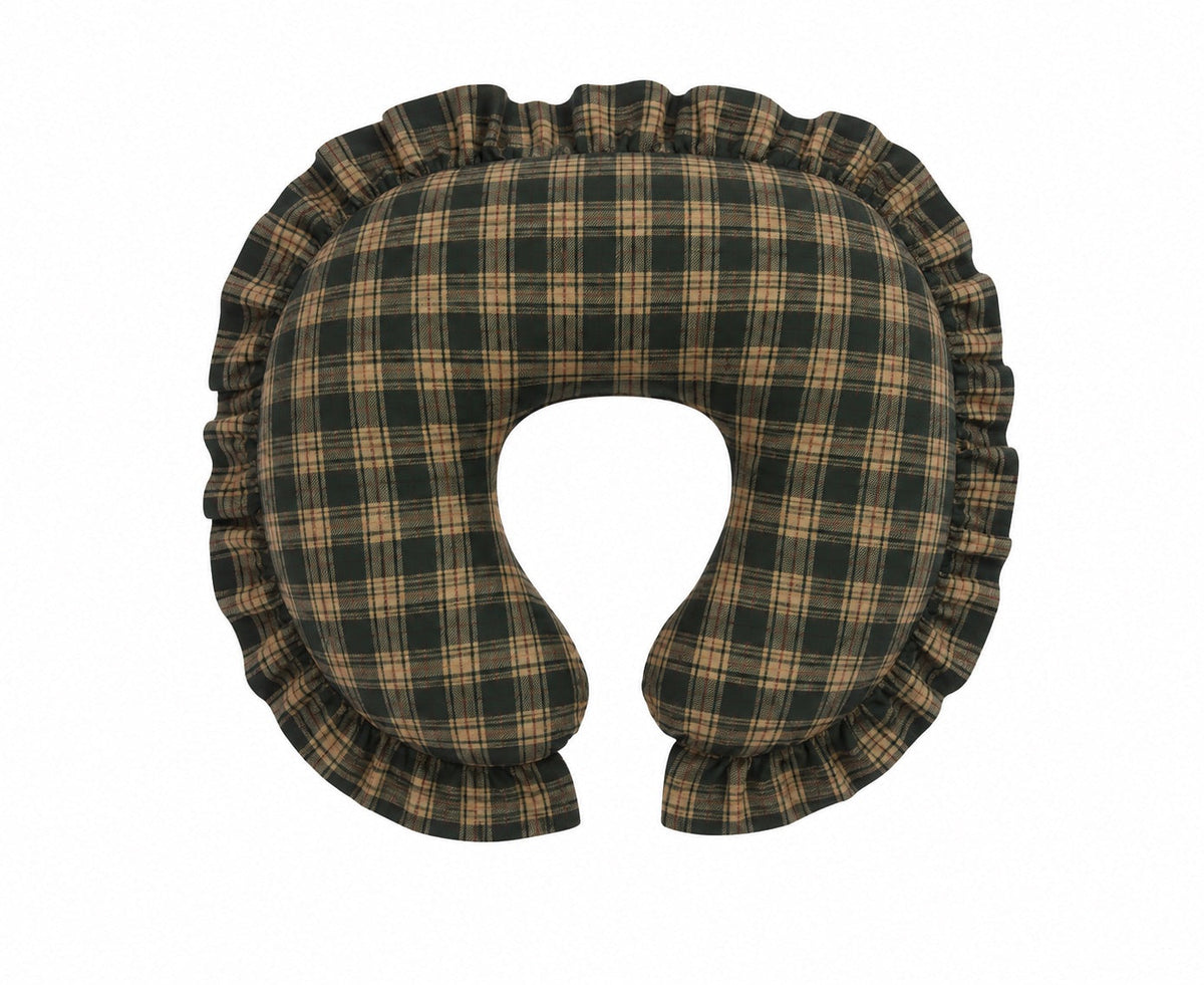 Green Plaid Ruffle Nursing Pillow Cover by Little Mae & Co (view 1 of 2)
