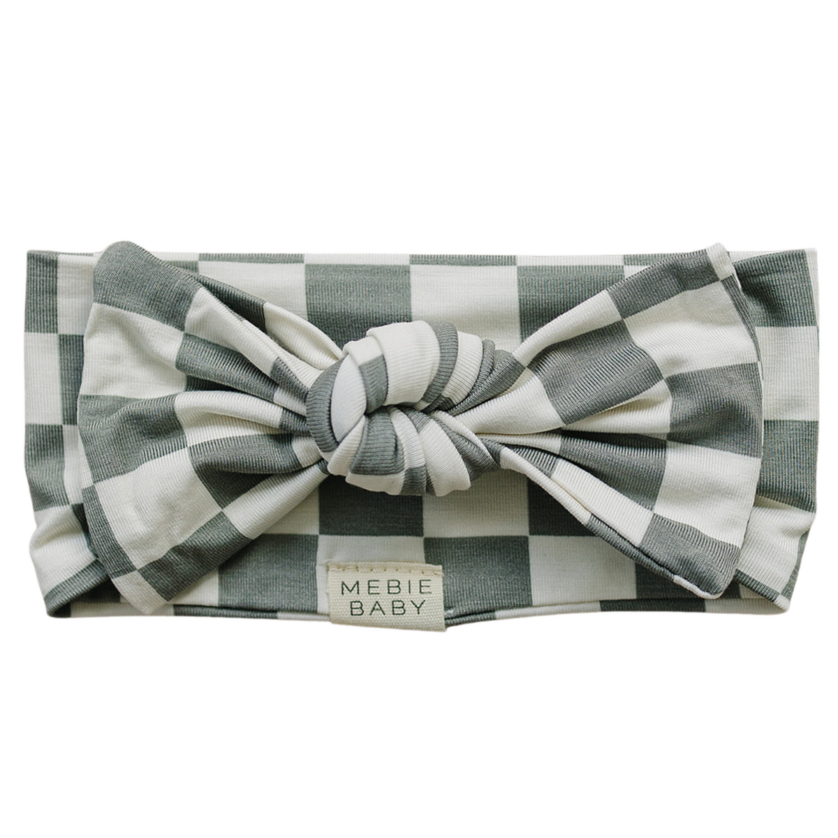 Light Green Checkered Bamboo Head Wrap - Bow tie, Knot, Ribbon, Pattern, Headband | Everetts Place