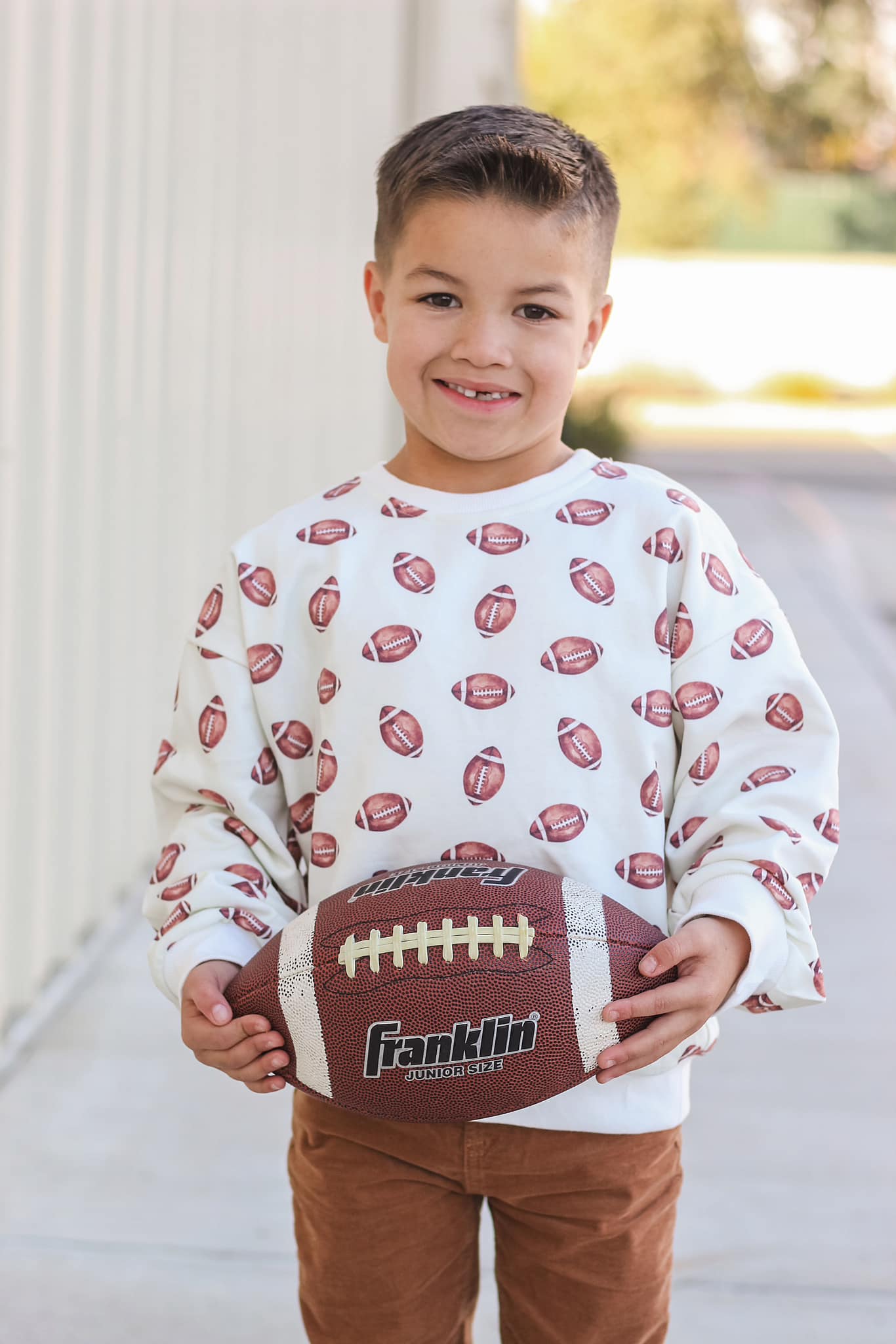 Football Print Crewneck Sweatshirt by Little Joy Co.