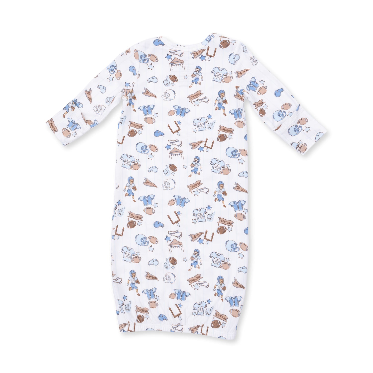 Football Nursery - Lap Shoulder Gown and Knotted Hat