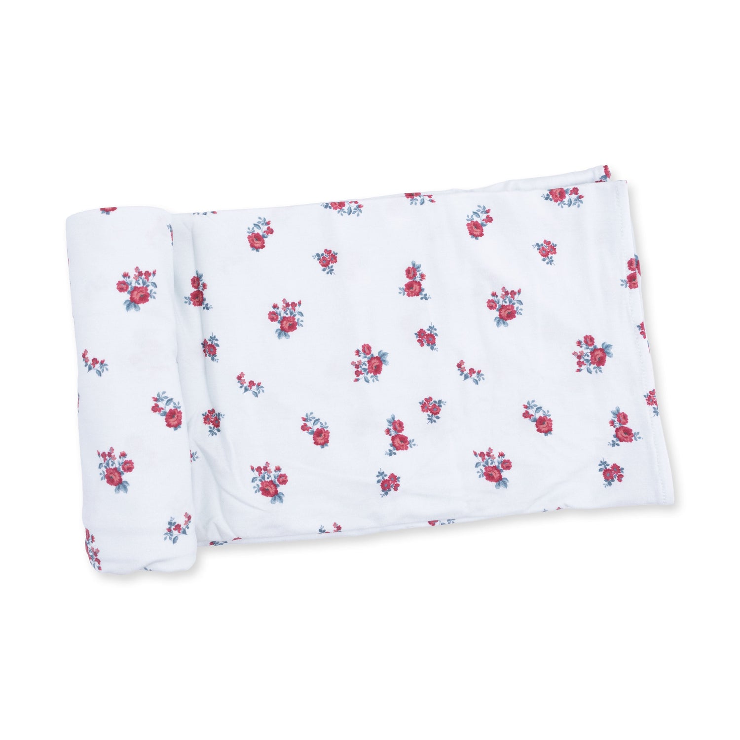 Swaddle blanket in the Alyssa floral print, spread flat to show the allover flower pattern