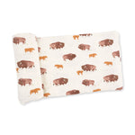 Swaddle blanket with American buffalo print, made from viscose from bamboo