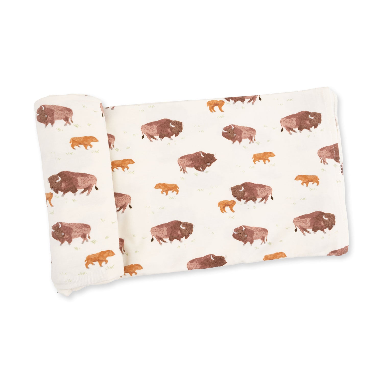 Swaddle blanket with American buffalo print, made from viscose from bamboo