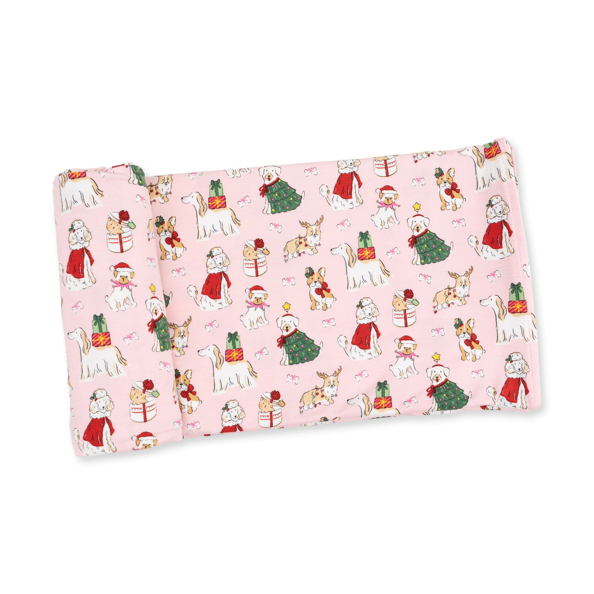 Christmas Dogs Pink - Swaddle Blanket by Angel Dear