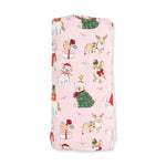 Christmas Dogs Pink - Swaddle Blanket by Angel Dear