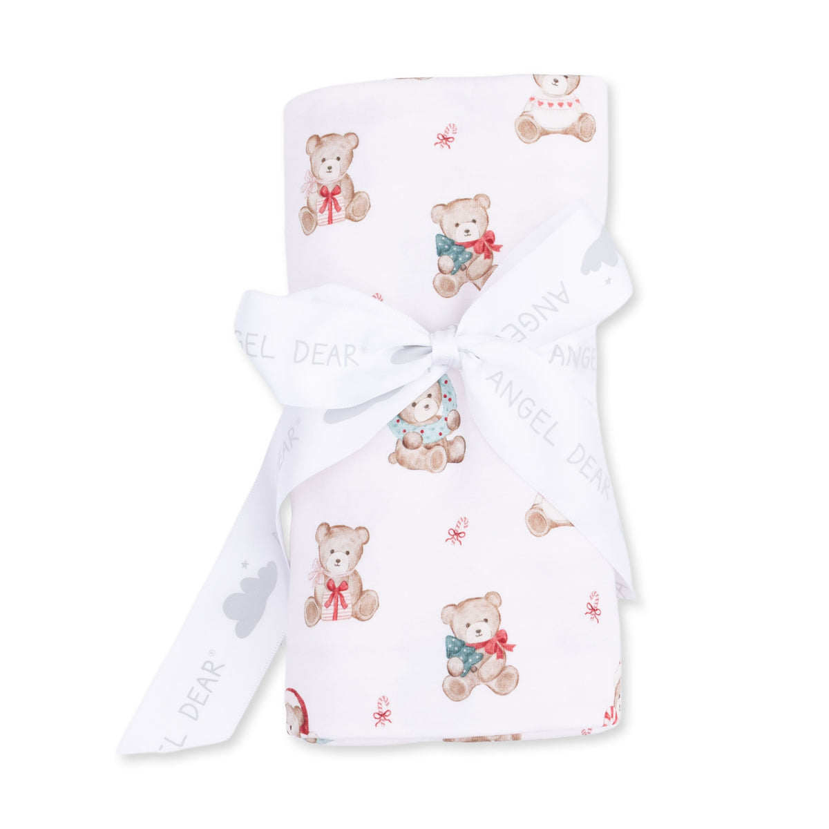 Christmas Teddy Bears Pink - Swaddle Blanket by Angel Dear