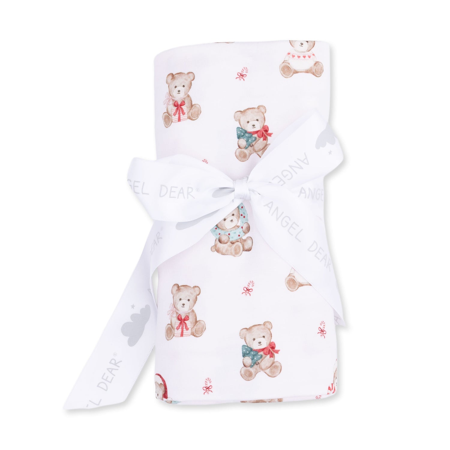 Christmas Teddy Bears Pink - Swaddle Blanket