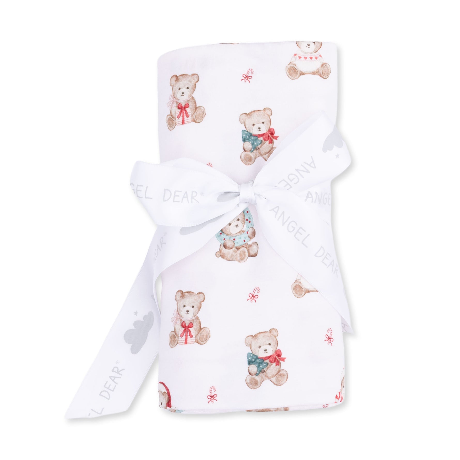 Christmas Teddy Bears Pink - Swaddle Blanket by Angel Dear