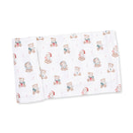 Swaddle blanket in viscose from bamboo with a Christmas teddy bear print