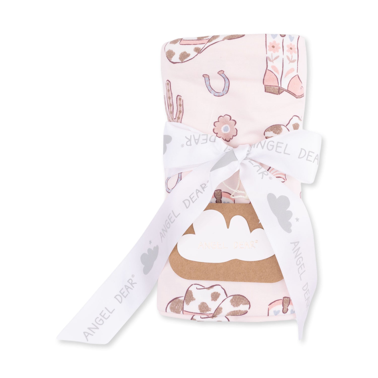 Cowgirl Boots Swaddle Blanket - Bows Print by Angel Dear (view 2 of 3)