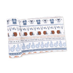 Swaddle blanket in a football stripe pattern