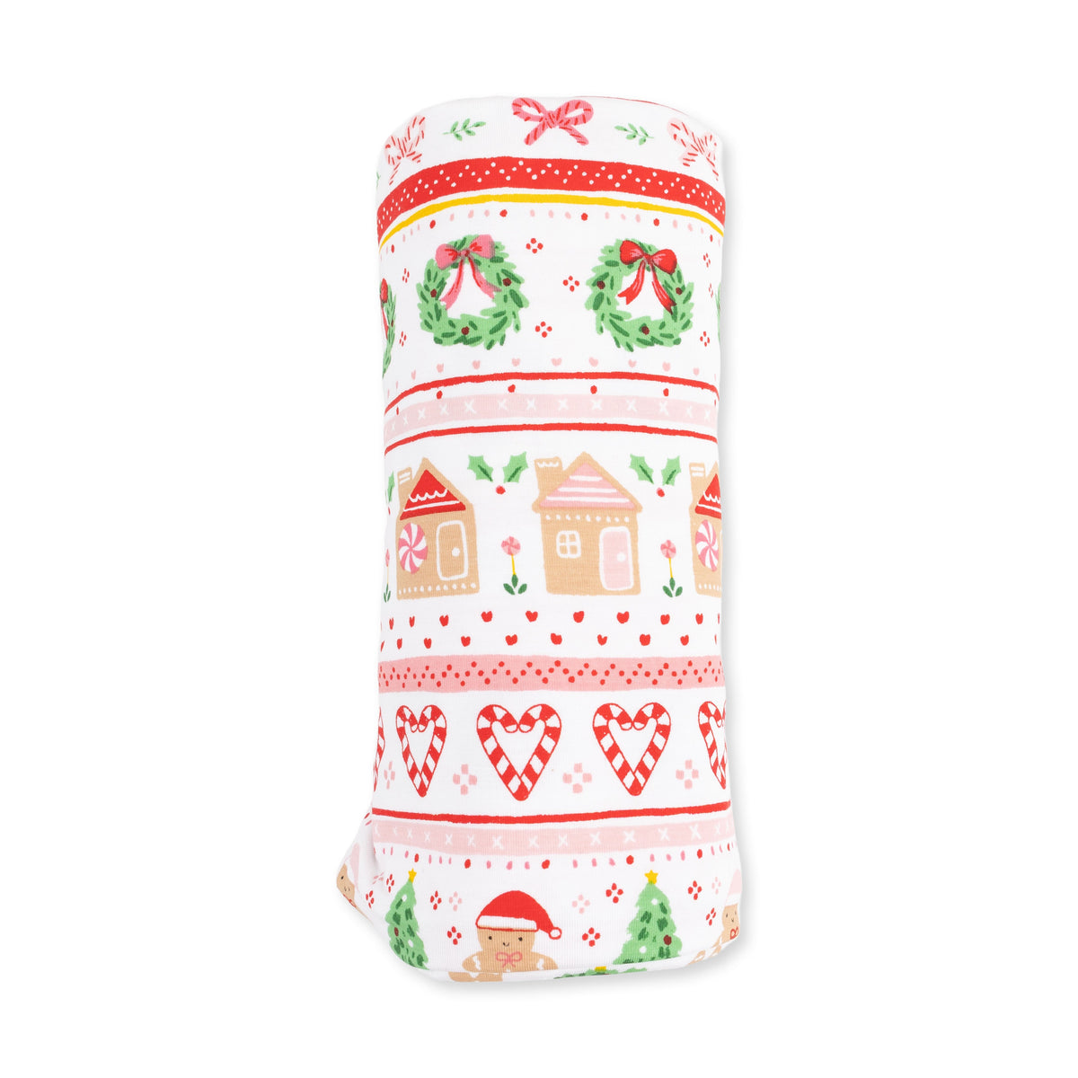Gingerbread Fair Isle Pink - Swaddle Blanket by Angel Dear