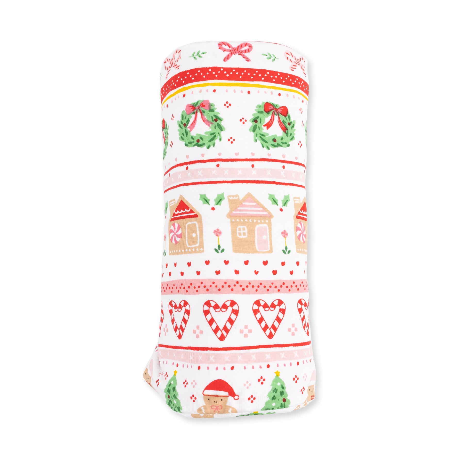 Gingerbread Fair Isle Pink - Swaddle Blanket by Angel Dear