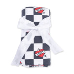 Heart Tattoo Check Black - Swaddle Blanket by Angel Dear