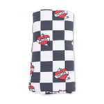 Heart Tattoo Check Black - Swaddle Blanket by Angel Dear