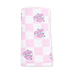 Heart Tattoo Check Pink - Swaddle Blanket by Angel Dear