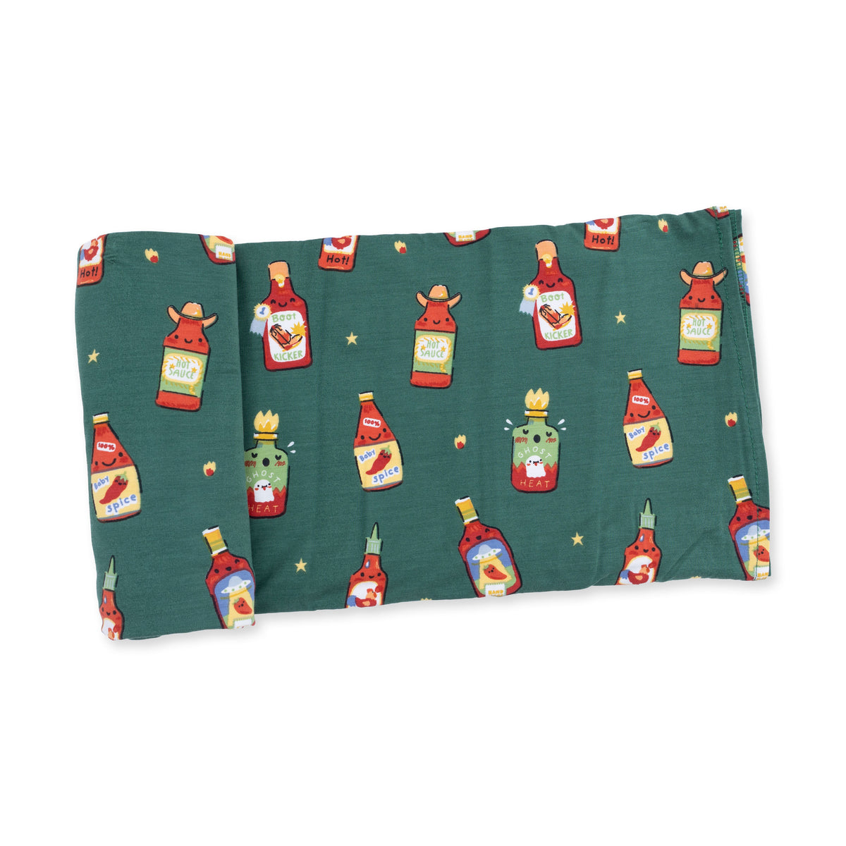 Spice Spice Baby swaddle blanket in viscose from bamboo with a spice-themed print