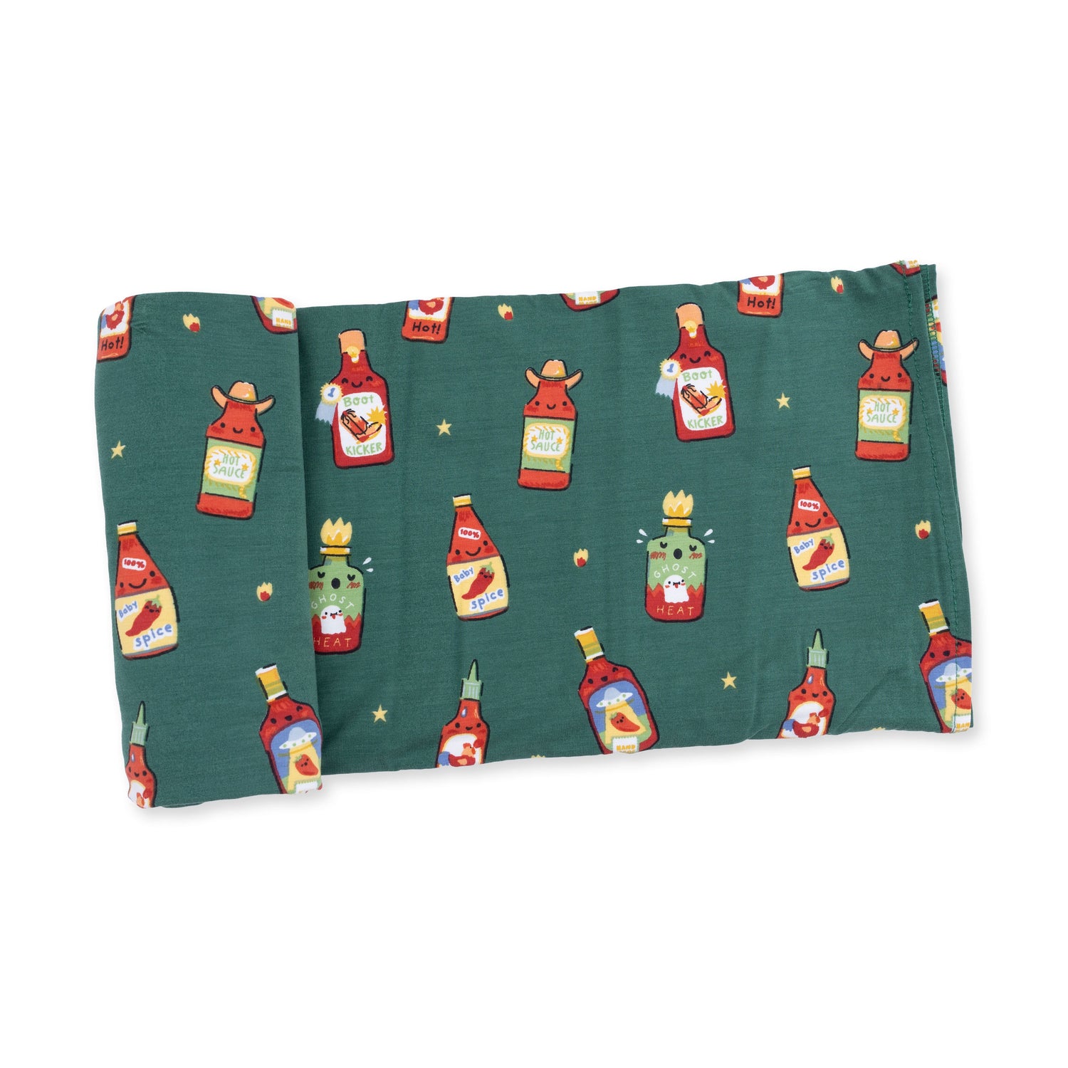 Spice Spice Baby swaddle blanket in viscose from bamboo with a spice-themed print