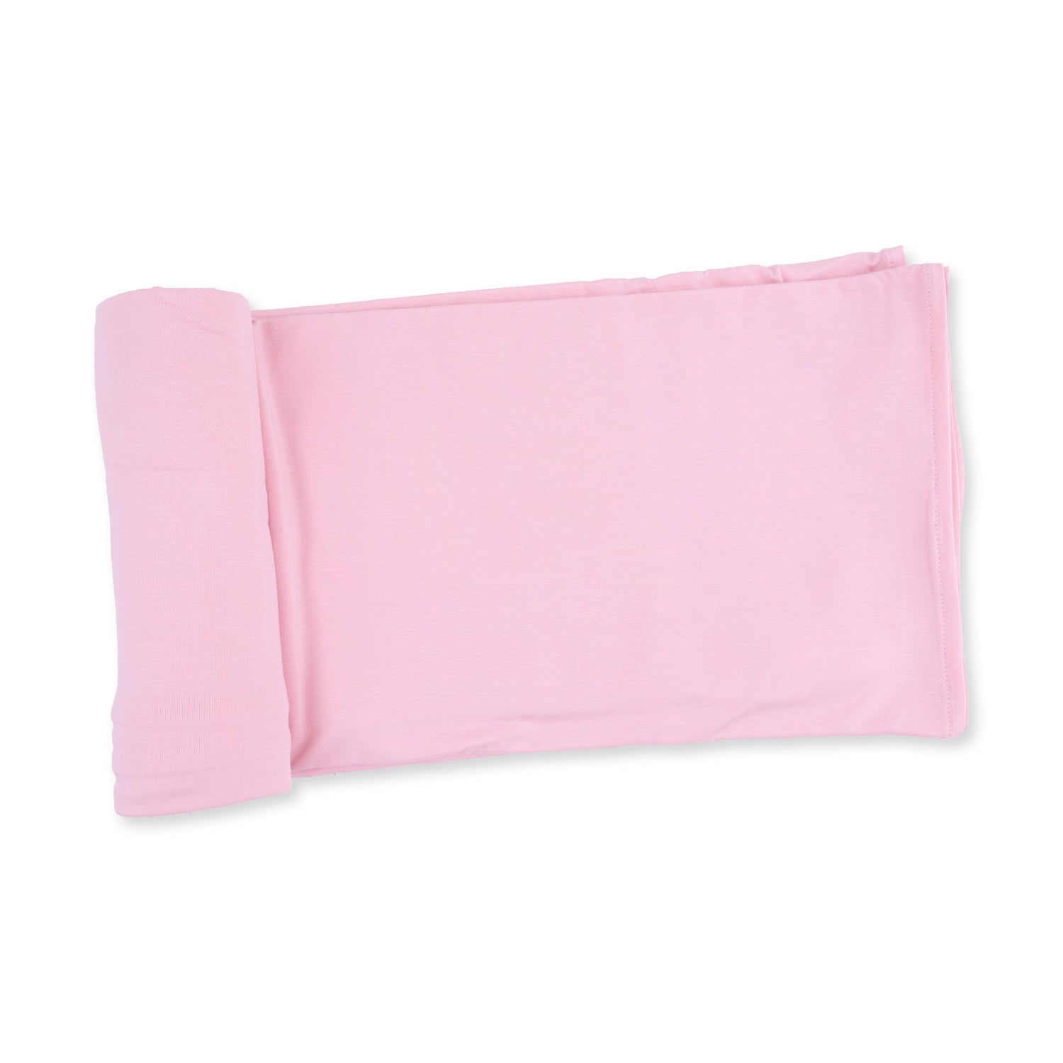Swaddle blanket in solid candy pink, spread flat to show the smooth bamboo fabric.