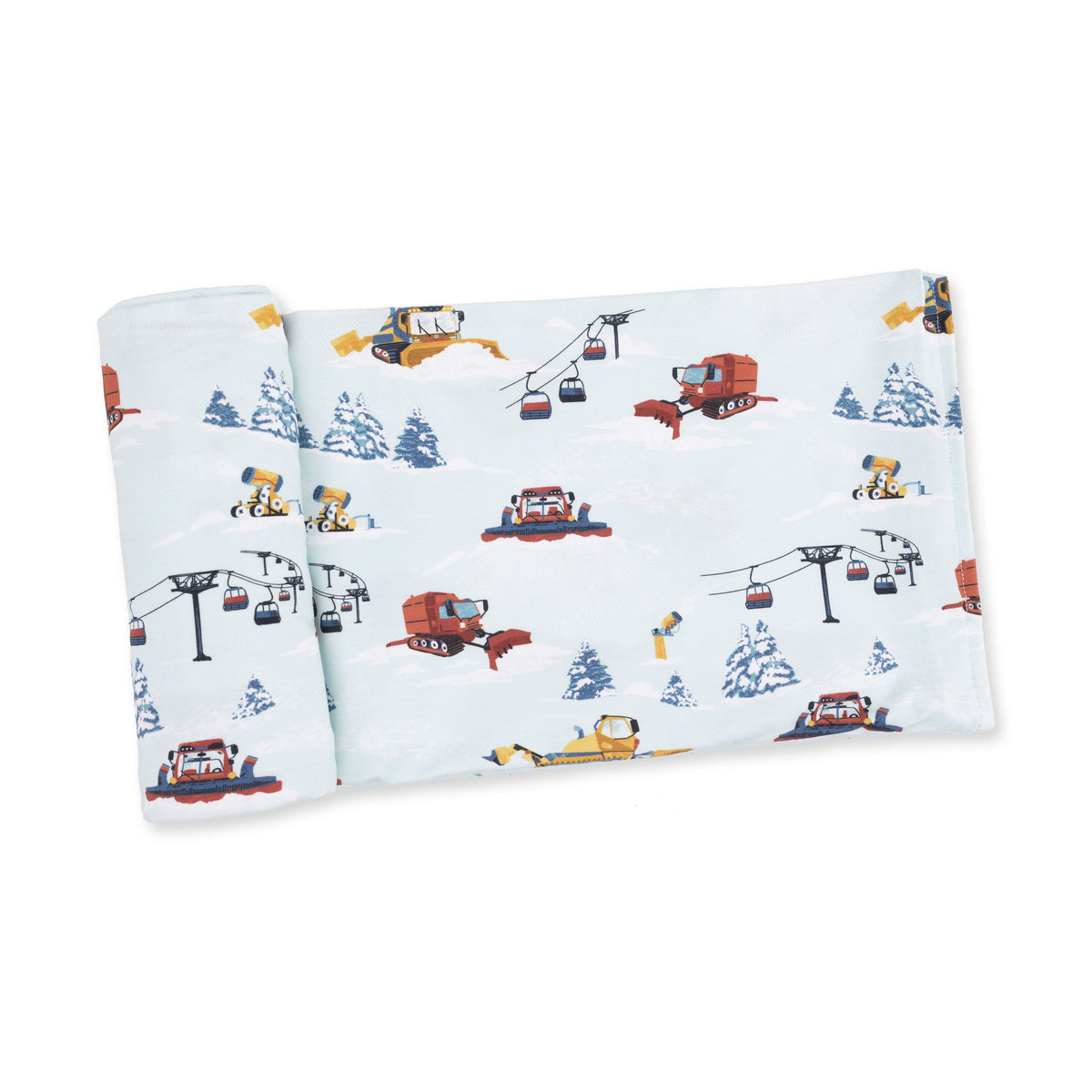 Swaddle blanket with a scattered snow cats print