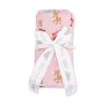 Vintage Reindeer & Santa Pink - Swaddle Blanket by Angel Dear