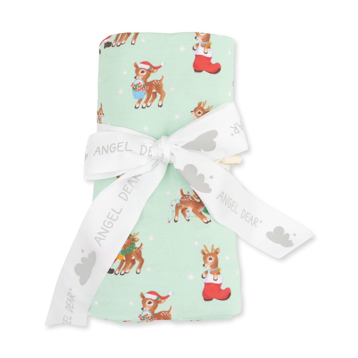 Vintage Reindeer & Santa Uni - Swaddle Blanket by Angel Dear