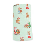 Vintage Reindeer & Santa Uni - Swaddle Blanket by Angel Dear