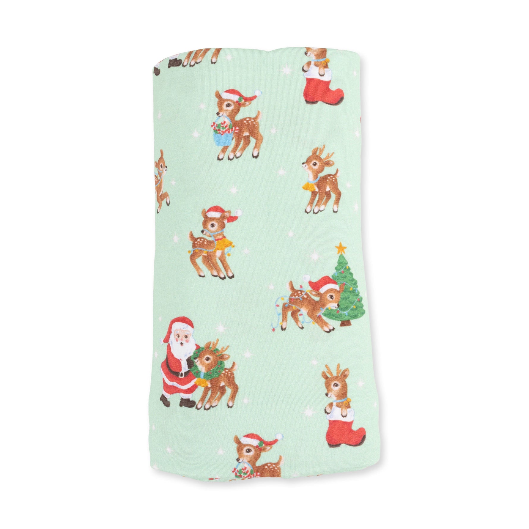 Vintage Reindeer & Santa Uni - Swaddle Blanket by Angel Dear