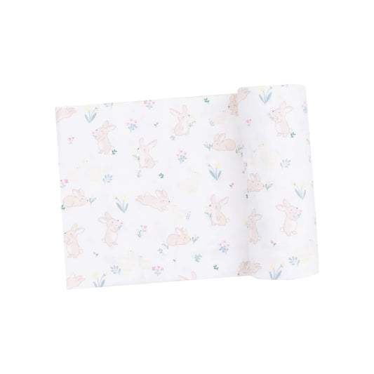 Bunny and Duck Viscose Bamboo Swaddle Blanket 45x45 Inches.