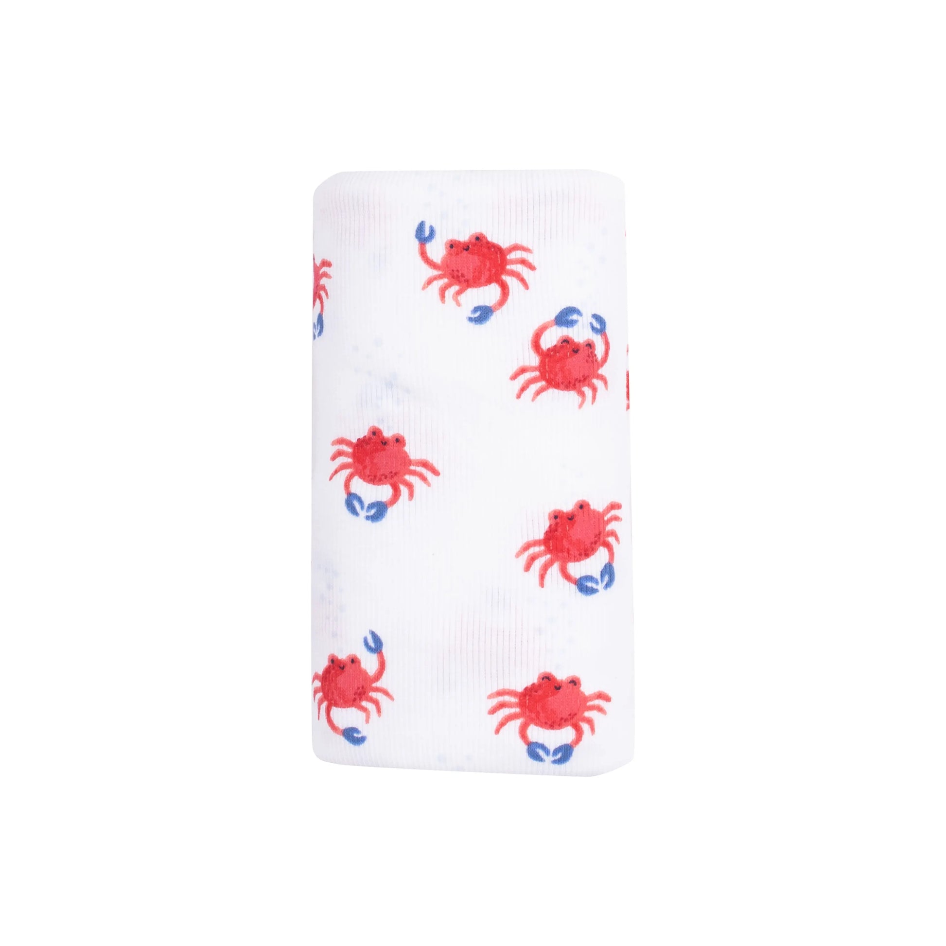 Crabby Cuties Ribbed Modal Swaddle Blanket for Newborns and Toddlers 45x45 Inches.