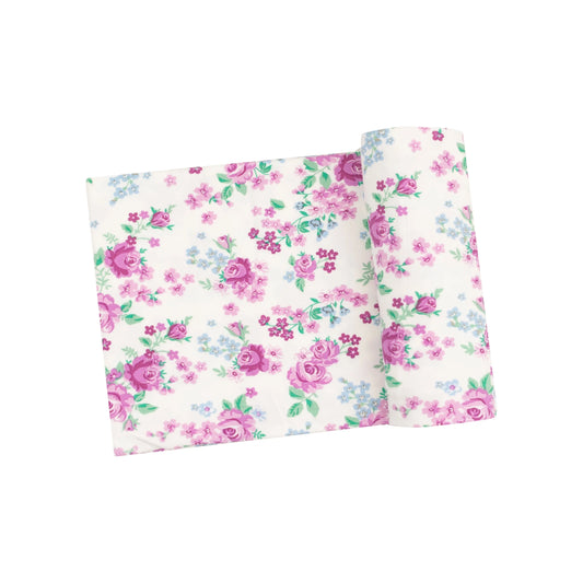 Viscose Bamboo Swaddle Blanket Cute Little Roses 45x45 Inches.