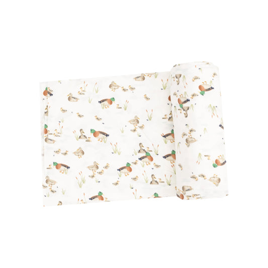 Swaddle Blanket Duckling Families Viscose Bamboo Soft Wrap 45x45 Inches.