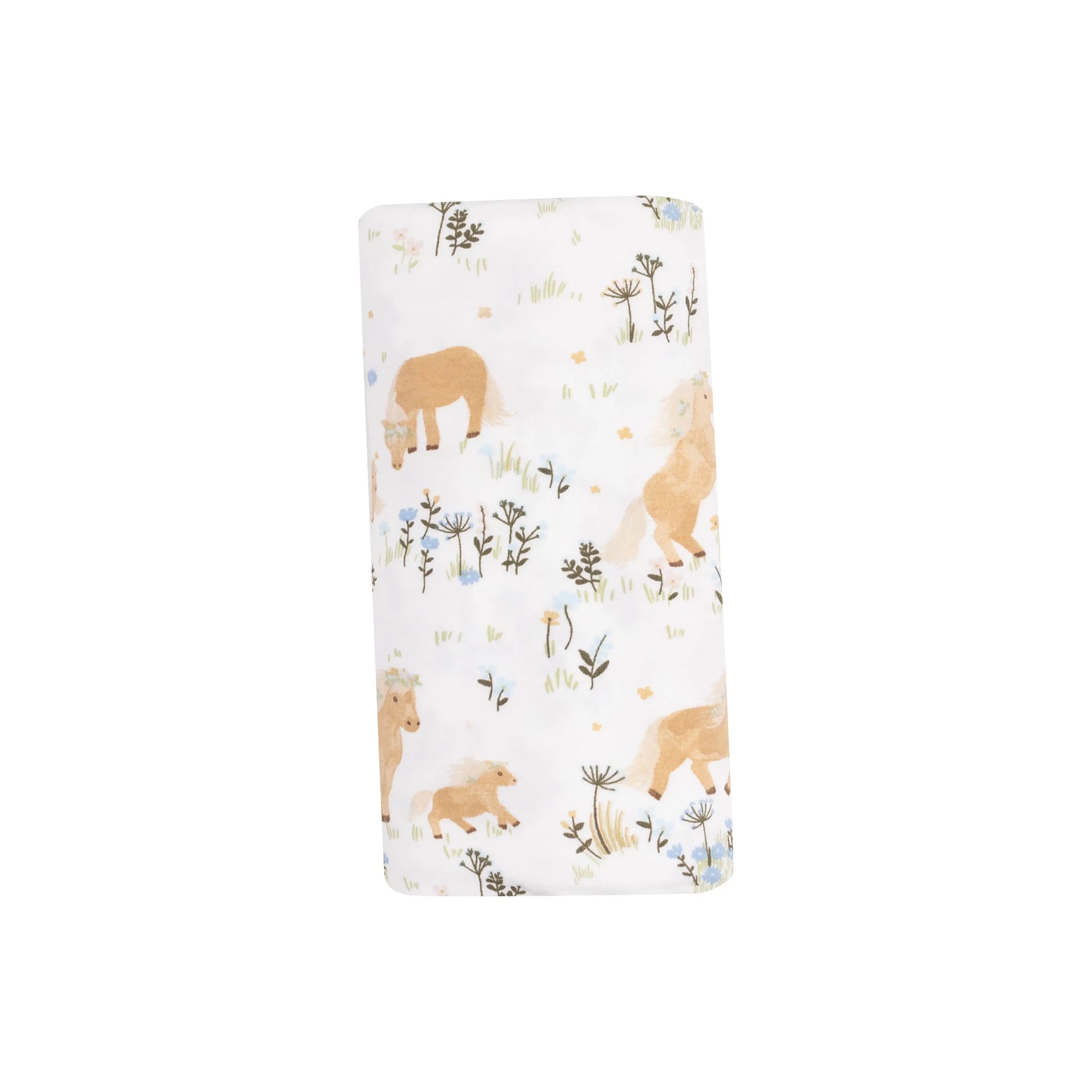 Viscose Bamboo Swaddle Blanket Pretty Ponies 45x45 Inches.