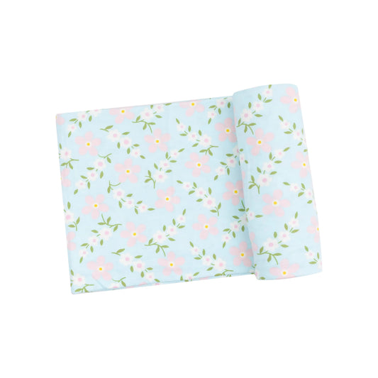 Vintage Daisy Viscose Bamboo Swaddle Blanket 45x45 Inches.