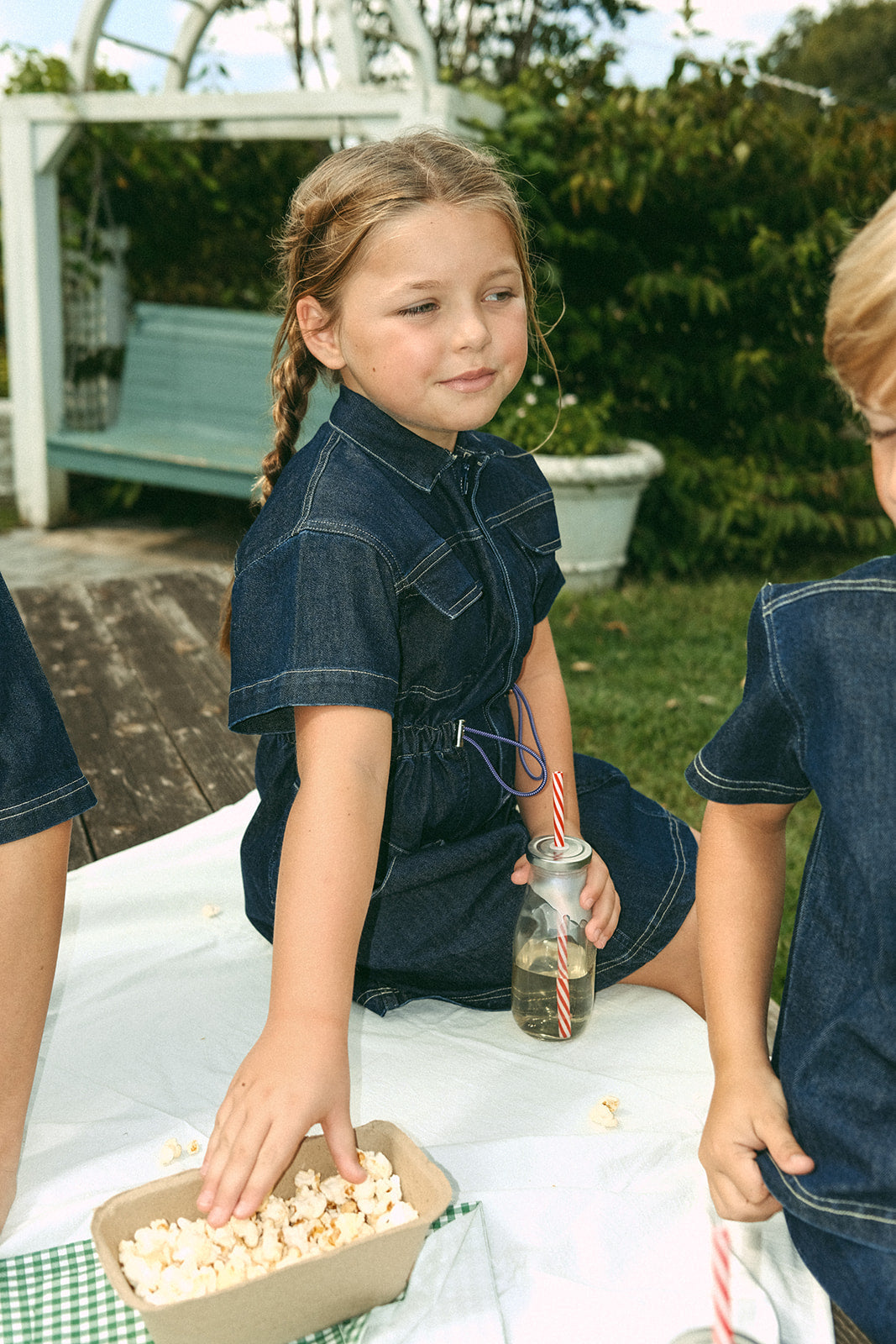 Crew Kids NY Dress Drawstring Waist Front Pockets for Girls Blue by Crew Kids NY at Everetts Place
