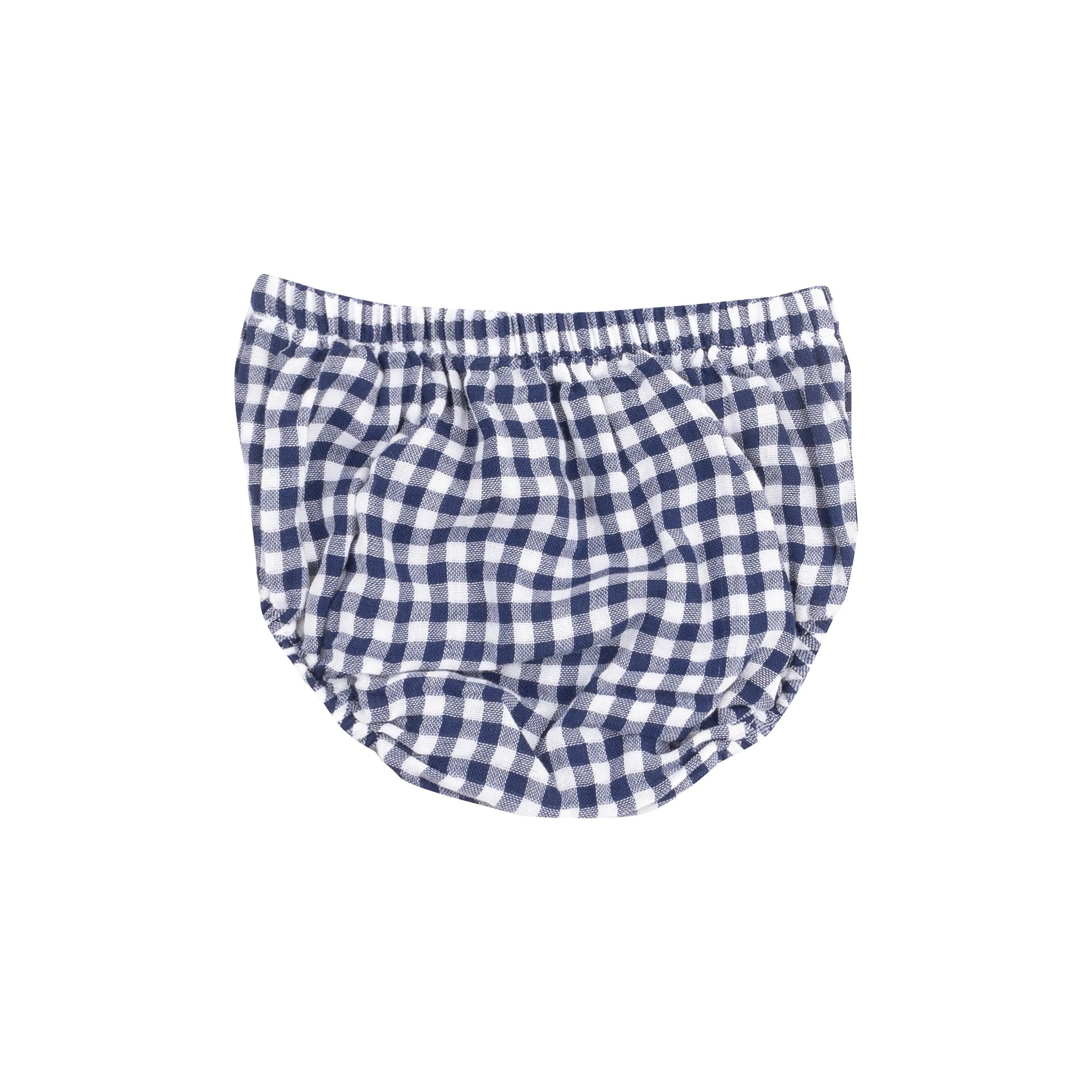 Twirly Sundress and Diaper Cover Navy Gingham.
