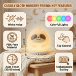 Sleeping Pal portable sloth night light & sound machine for toddlers.
