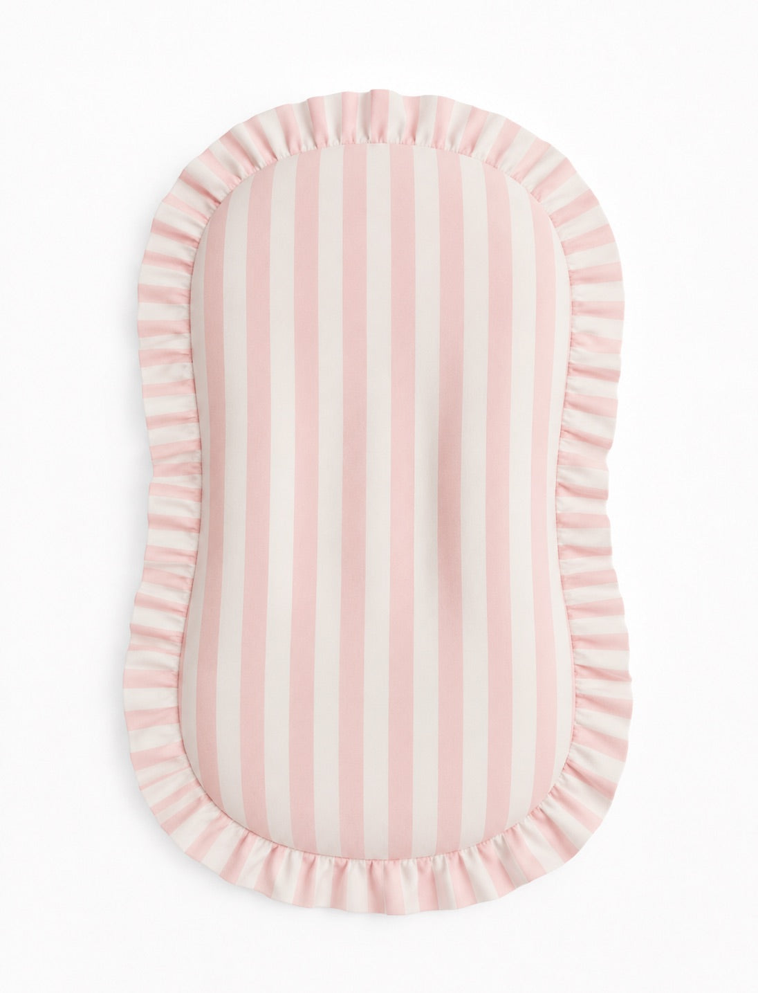 Pink White Stripe Baby Lounger Cover by Little Mae & Co