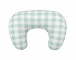 Light Green Checkered Ruffle Nursing Pillow Cover by Little Mae & Co