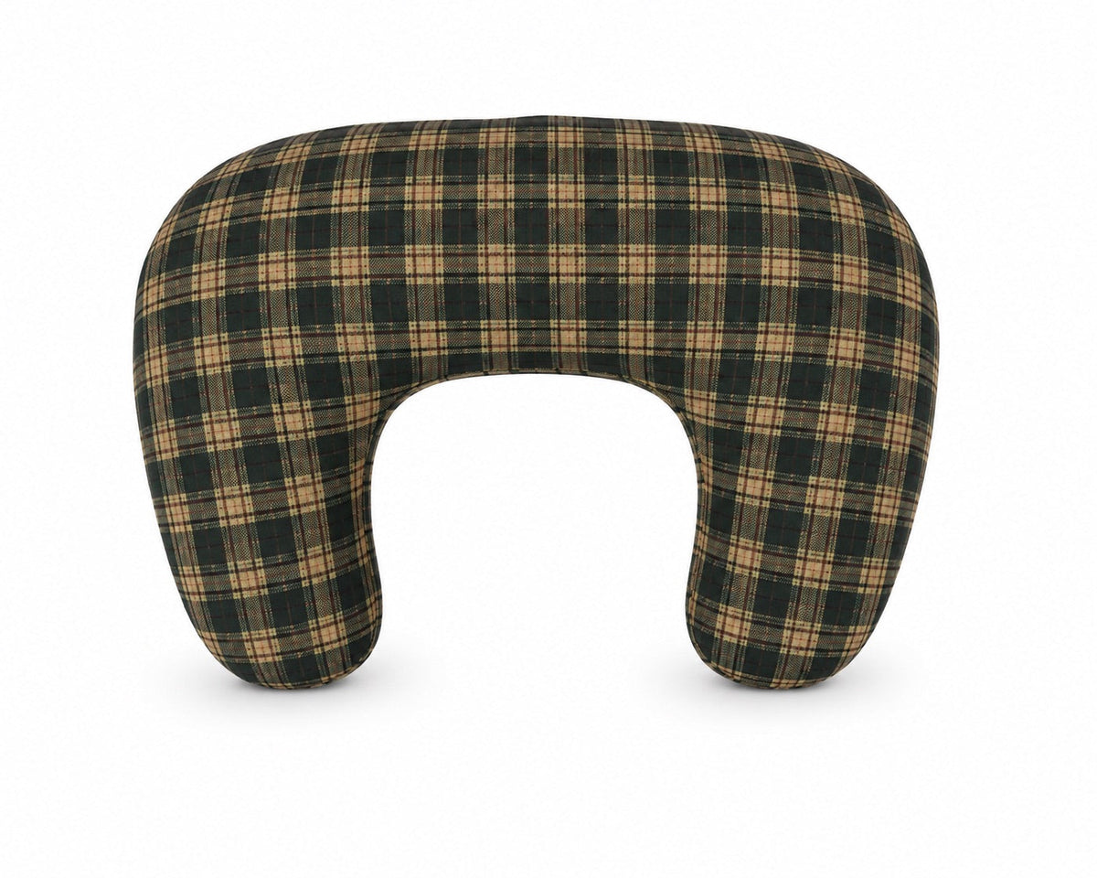 Green Plaid Ruffle Nursing Pillow Cover by Little Mae & Co