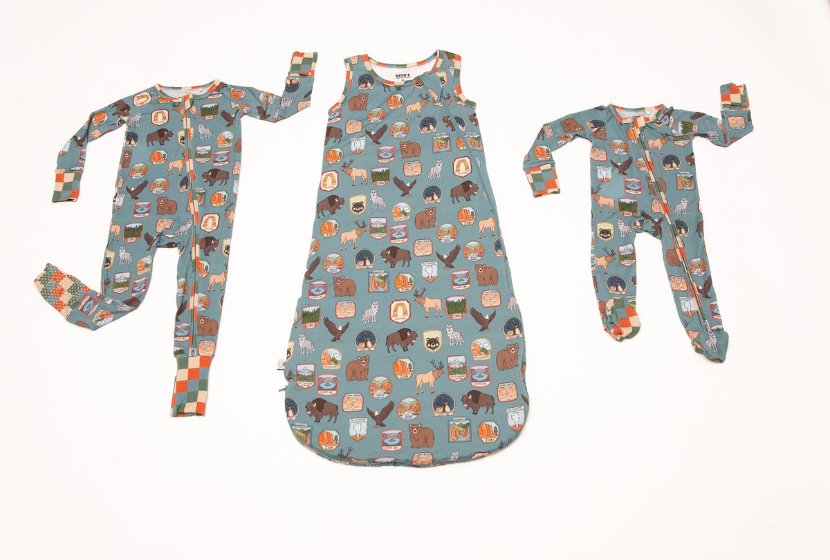 My First National Parks Adventure Sleep Sack | Wildlife Baby Wearable Blanket by Rayn’s Tiny Stitches