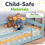 Twin Size Montessori-Inspired Floor Bed with Safety Guardrails for Kids by Ocodile.com