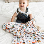 Honey Lemonade Little Builder Minky Blanket with Construction Design for Kids - Baby & Toddler > Swaddling & Receiving Blankets > Receiving Blankets