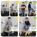 Ocodile 1-step natural wooden stool for kids.