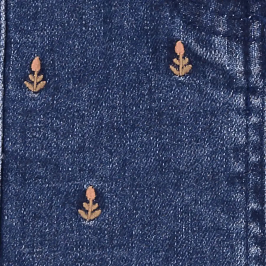 Denim Dress Mini Tulip With Embroidered Details For Summer Lovely Littles 