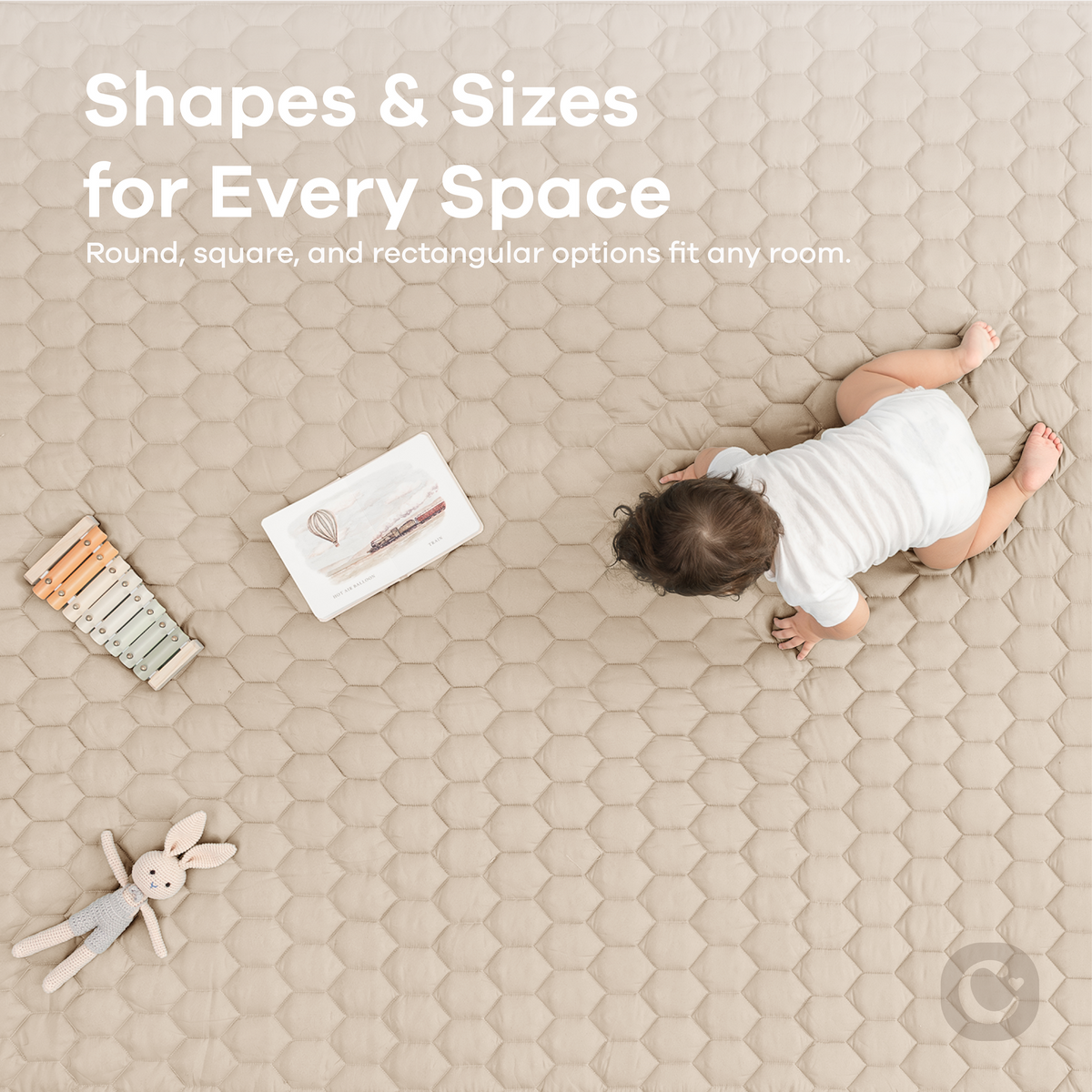 Play Mat with Non-Slip Bottom in Sand by Comfy Cubs